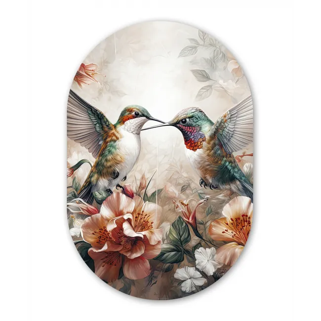 Muurovaal - Kolibrie - Vogels - Bloemen - Natuur