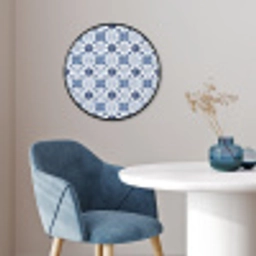 Patroon - Tegel - Blauw Fotolijst rond zonder passe partout klein 856 -sfeer2