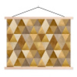 Geometrisch - Driehoek - Goud textielposter latten blank klein 122 -3d