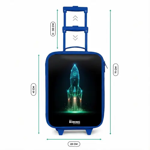 Lancerende raket in neonstijl Kinderkoffer - Blauw klein -productfoto_formaten