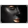 Vrouw - Make-up - Koper - Zwart tuinposter los doek klein -3d
