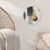 Goud - Rechthoeken - Cirkels - Abstract Akoestische PET Vilt - Rond klein -sfeer4