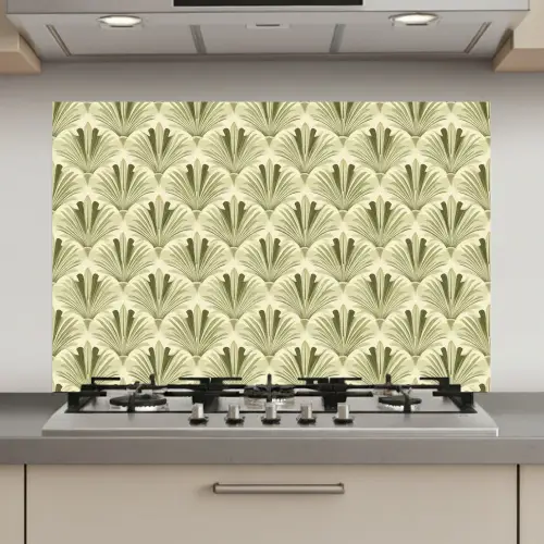Klassiek - Waaier - Groen keuken achterwand spatscherm klein 900 -3d_website