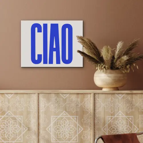Ciao - Hoofdletters - Blauw - Minimalistisch PET vilt klein -sfeer4
