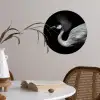 Kraanvogel - Zwart - Wit - Vogel - Dieren Wandcirkel behangsticker klein -sfeer3