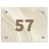 Beige marmer - Traditioneel Naambord Rechthoek middel -3d