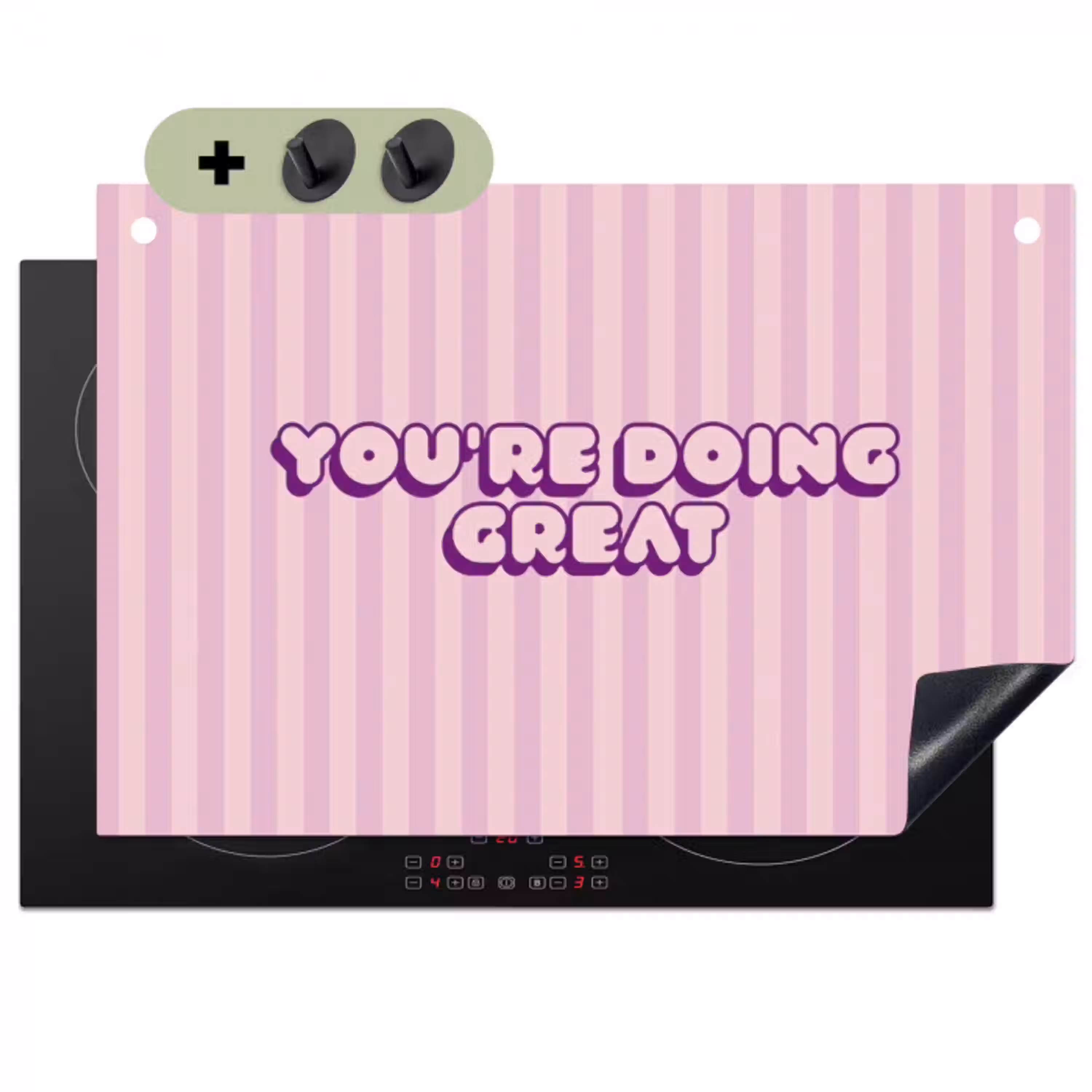 Paars - Strepen - You're doing great - Schaduw Inductie beschemer met haakjes klein -3d