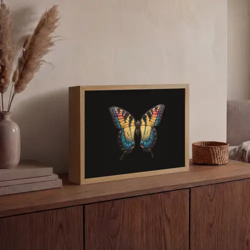 Vlinder - Kleurrijk - Speels Light Box met batterij (Wandlamp) middel -sfeer2