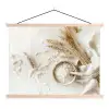 Bloem - Hout - Tarwe textielposter latten blank klein -3d