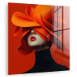 Oranje - Hoed - Vrouw plexiglas 5mm klein -zzzproduct_nieuw
