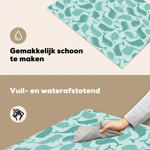 Zee - Dieren - Blauwe vinvis Inductie beschemer met haakjes klein 777 -ky-schoon-nl