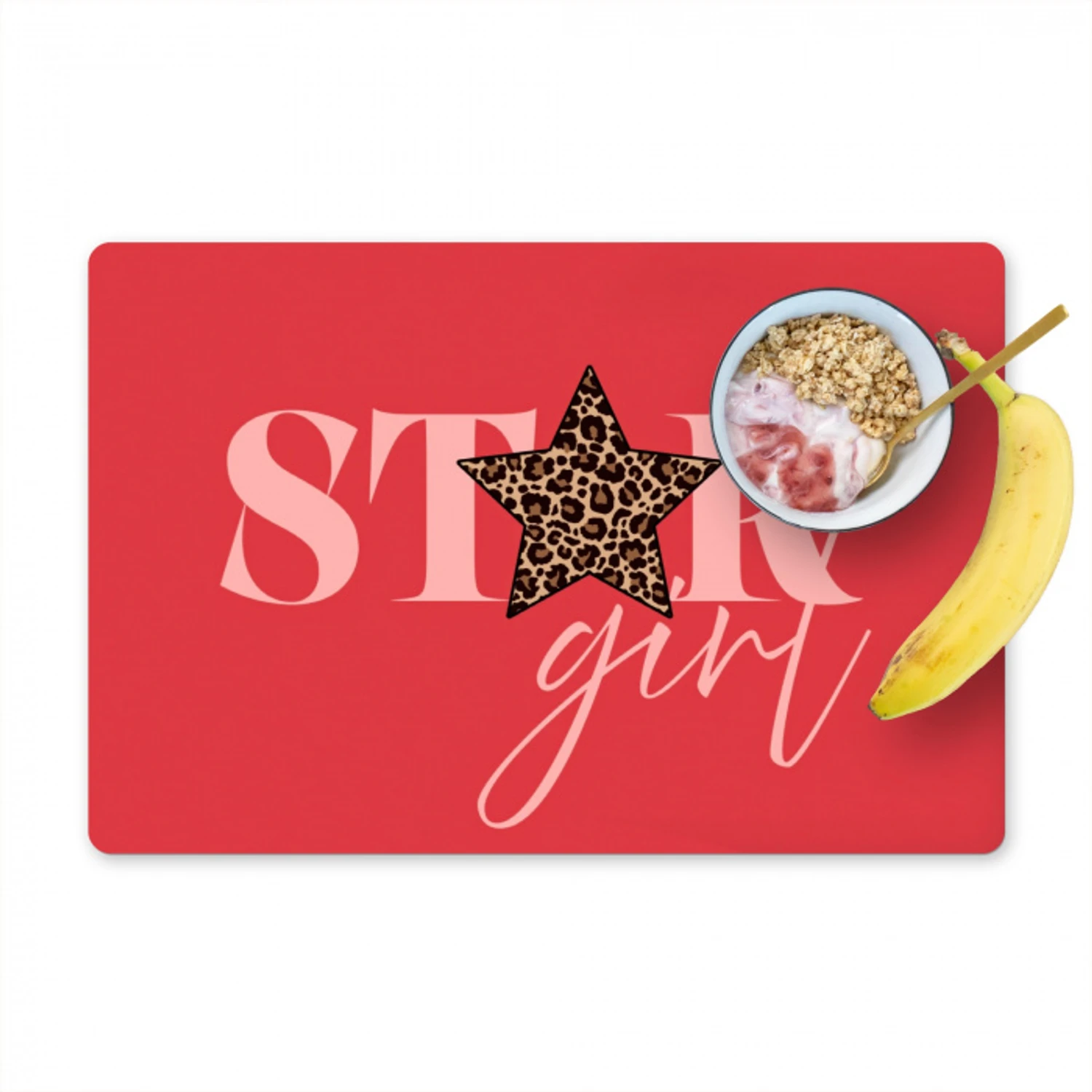 Star girl - Rood - Panter - Ster Placemat vinyl groot -zzzproduct_Kitchenyeah-website