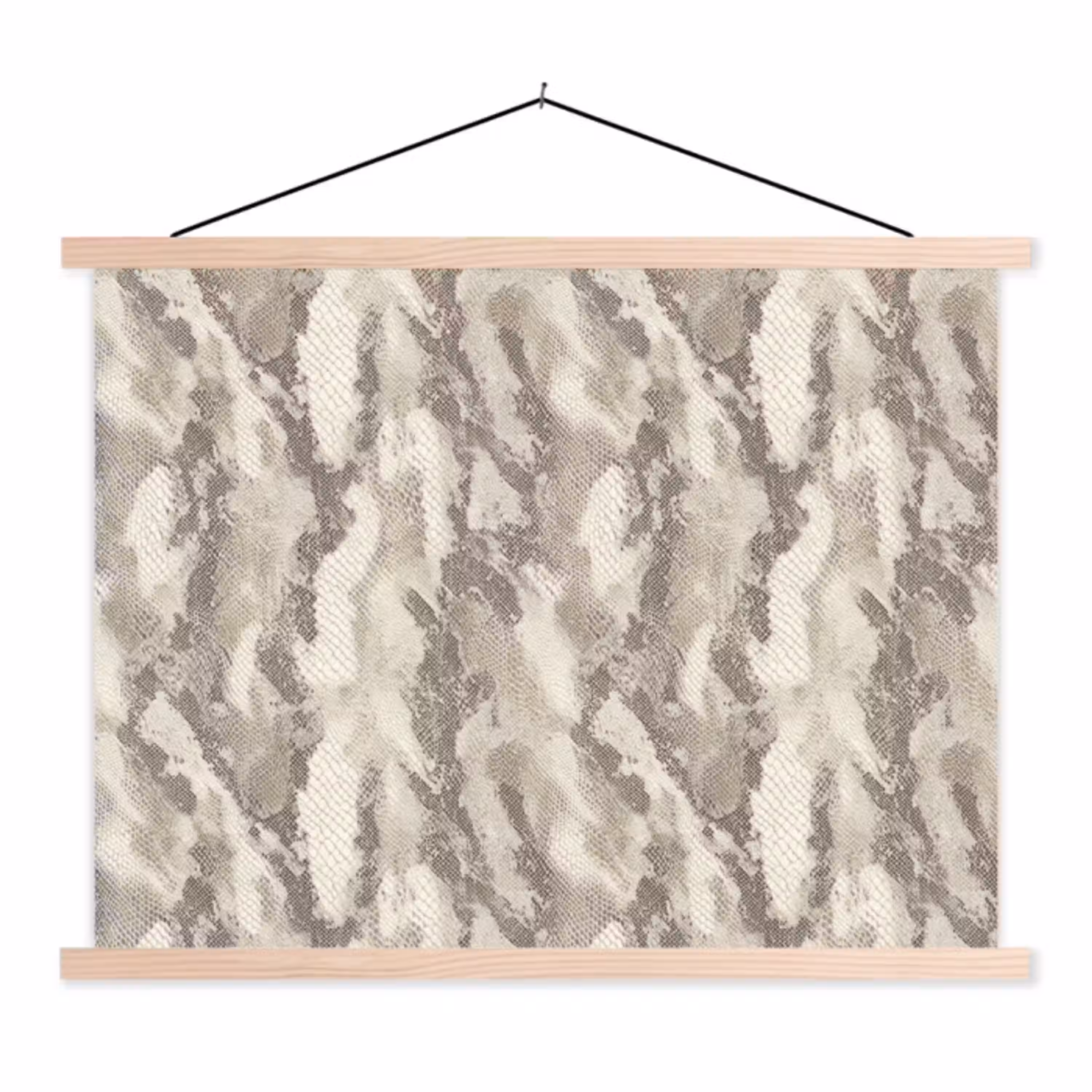 Slang - Patroon - Taupe textielposter latten blank klein 122 -3d