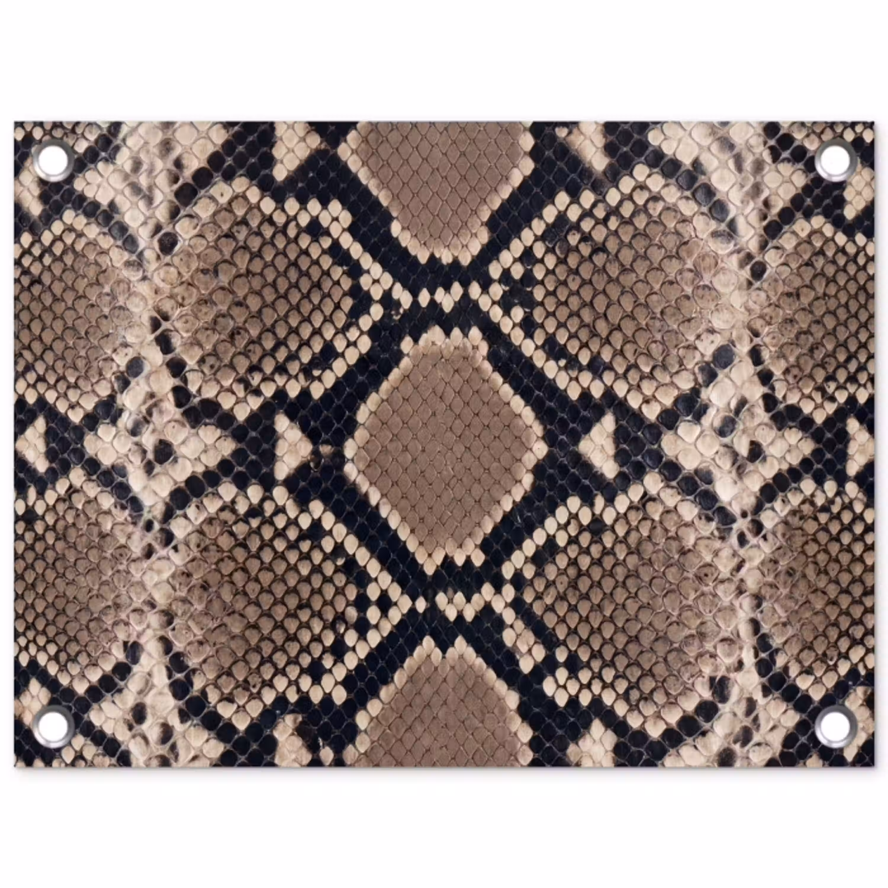 Slangenprint - Python - Bruin tuinposter los doek klein -3d