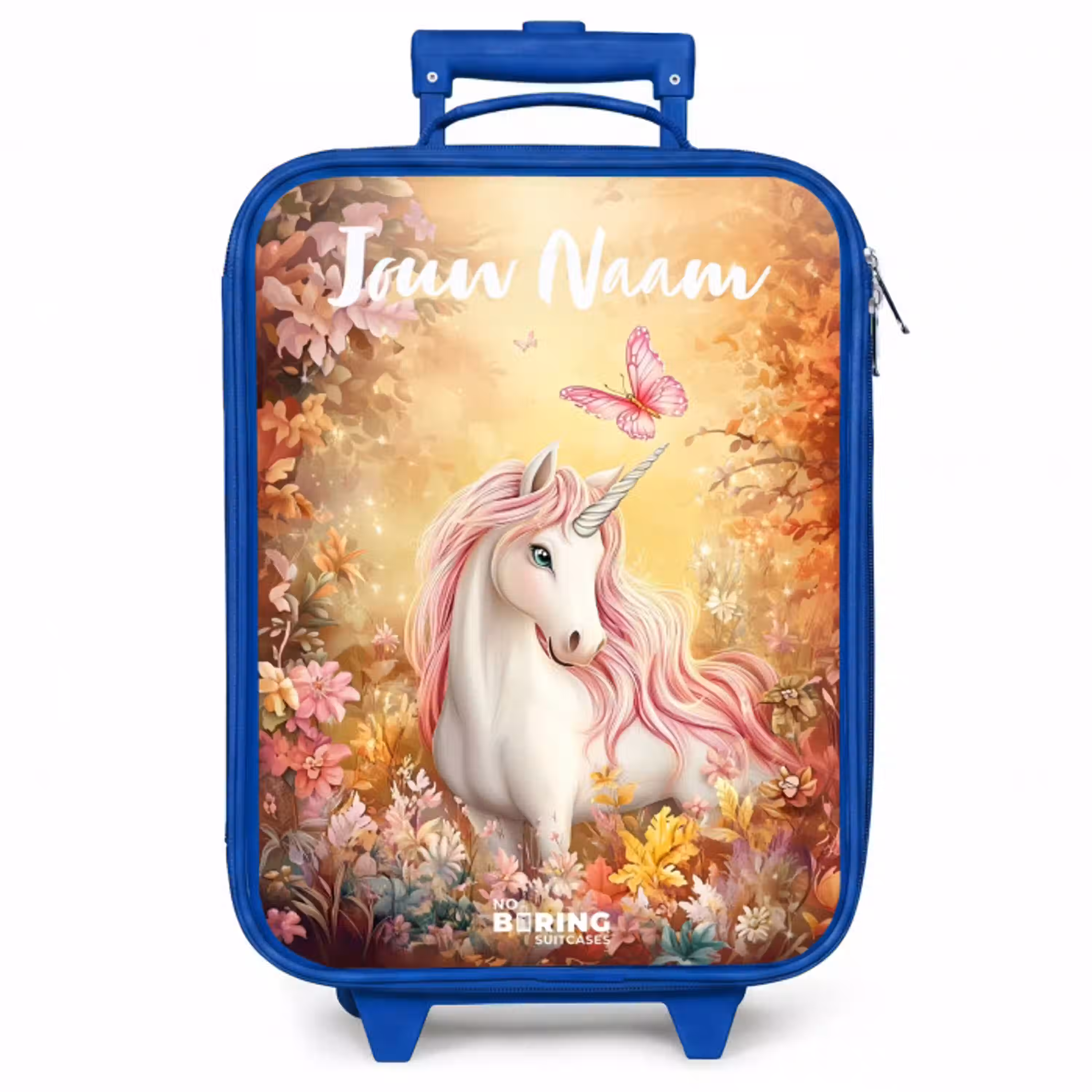 Eenhoorn - Vlinder - Roze - Manen Kinderkoffer - Blauw klein -zzz_website3d