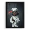Quote - Neon - Hond - Kokskleding fotolijst zwart zonder passe partout klein -3d