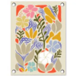 Abstract - Bloemen - Bladeren tuinposter los doek klein -3d
