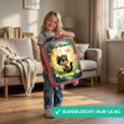 Kat - Vlinder - Bloemen Kinderkoffer - Roze klein -sfeer2_DE