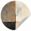 Boom - Vlakken - Takken - Kleurverloop Wandcirkel behangsticker klein -3d