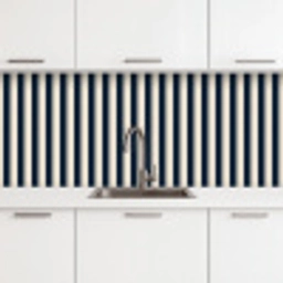 Verticale strepen - Blauw - Crème keuken achterwand 2 middel 871 -3d