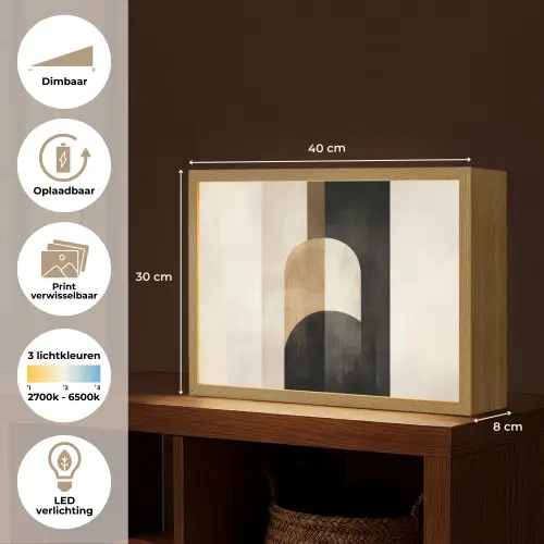 Geometrische - Vormen - Wit Light Box met batterij (Wandlamp) middel -USP_websiteoverzichtNL