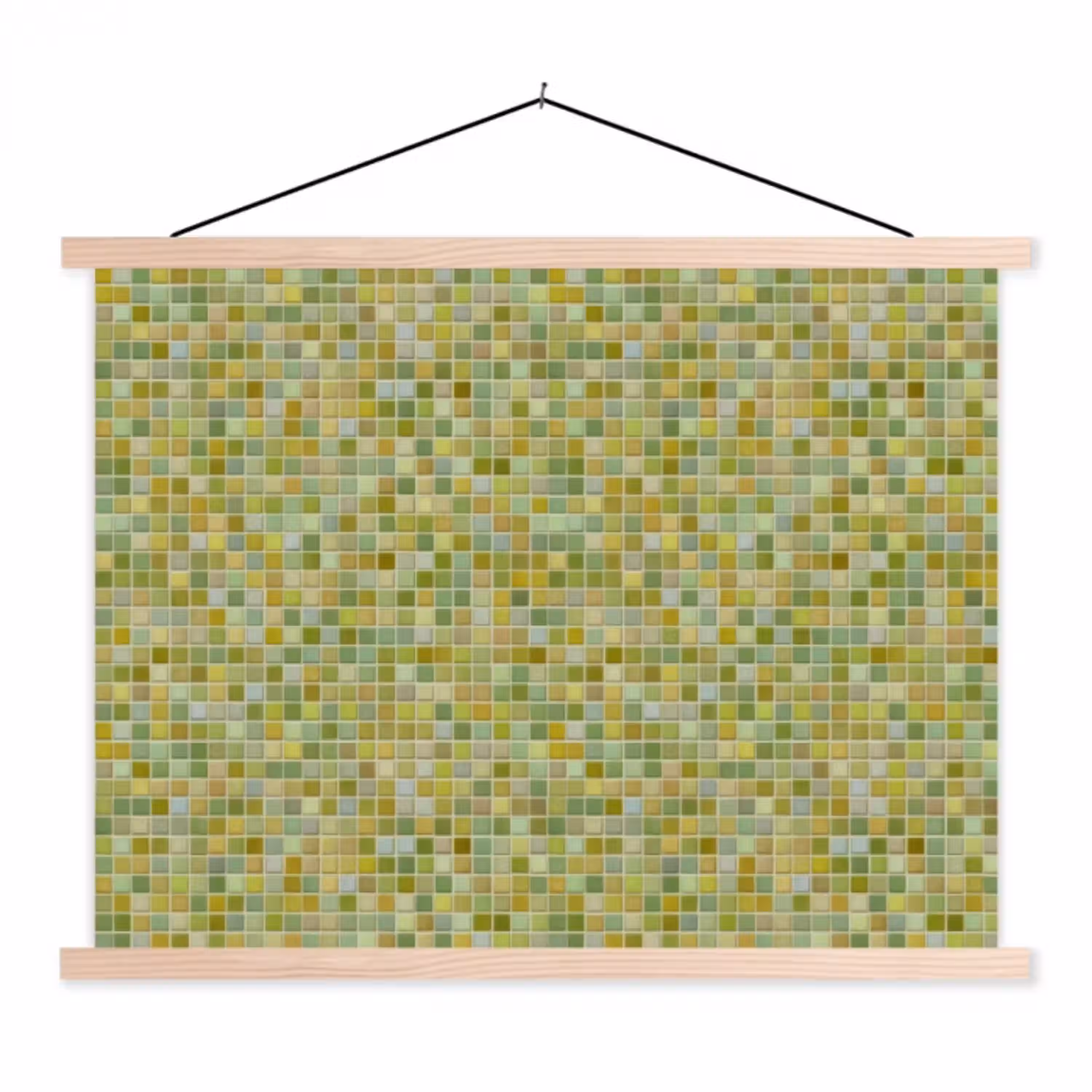 Mozaïek - Patroon - Groen textielposter latten blank klein 122 -3d