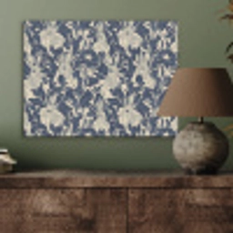 Hazen - Bladeren - Patroon - Blauw - Beige PET vilt klein 837 -sfeer2