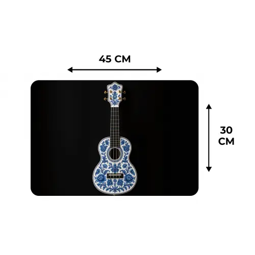 Ukelele - Delfts - Blauw - Muziek Placemat vinyl groot -specs
