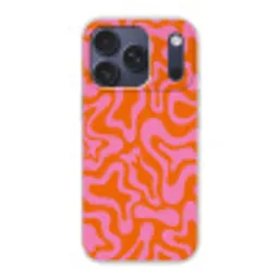Patroon - Roze - Oranje - Abstract - Modern Telefoonhoesje iPhone 17 Pro klein -3d