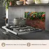 Bloemen - Muur - Groen - Oranje keuken achterwand spatscherm klein -usp_FR