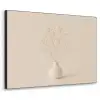 Vaas - Takken - Bloemetjes - Wit Textielframe zwart klein -3d