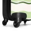 Golvende strepen in groene tinten NBS - Handbagage koffer - Kinderen Unisex middel -wiel