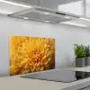 Geel - Chrysant - Zachtheid keuken achterwand spatscherm klein -3d_schuin