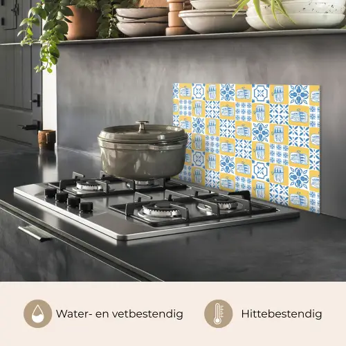 Zee - Geel - Blauw - Wit keuken achterwand spatscherm klein 900 -usp_NL