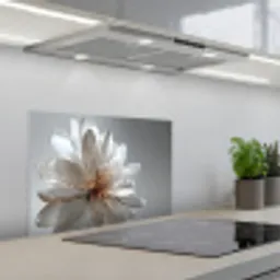 Bloem - Wit - Neutraal keuken achterwand spatscherm klein -3d_schuin