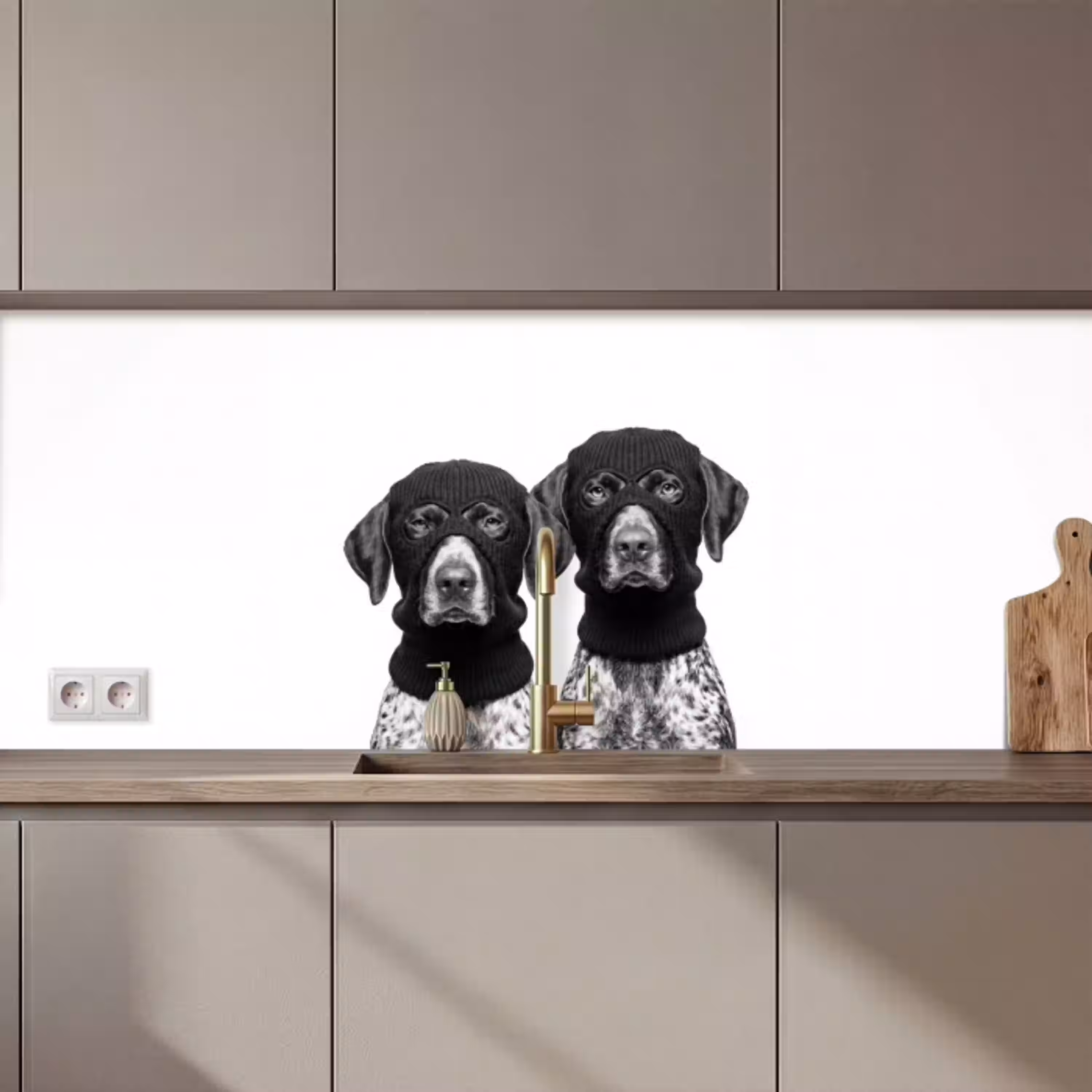 Honden - Bivakmuts - Zwart - wit keuken achterwand 2 middel zz_3dshopping