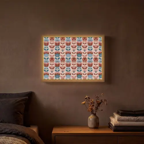 Vintage - Motief - Kleurrijk Light Box met batterij (Wandlamp) middel 907 -sfeer4