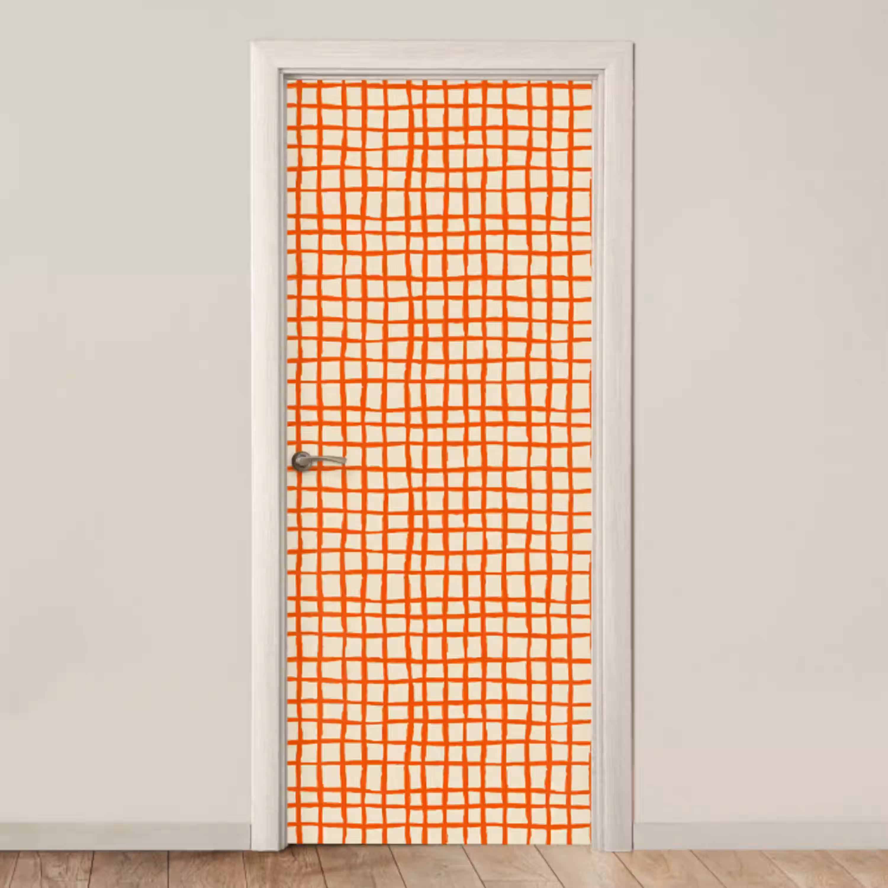 Patroon - Lijnen - Oranje deurposter klein 289 -3d_beige