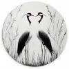 Kraanvogels - Gras - Hartvorm - Zwart Wandcirkel plexiglas klein -3d