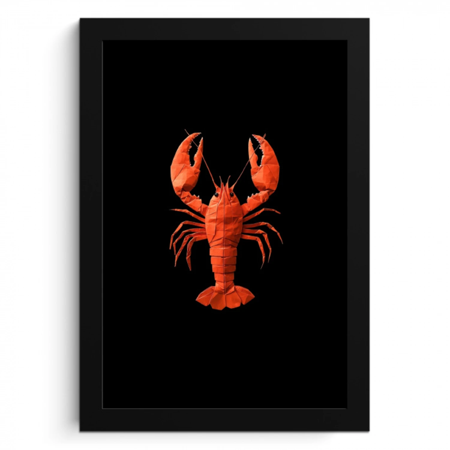 Kreeft - Papier - Origami papier - Rood KitchenYeah - Keuken - Fotolijst klein -3d