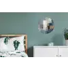 Rechthoeken - Abstract - Blauw Wandcirkel aluminium klein -slaapkamer