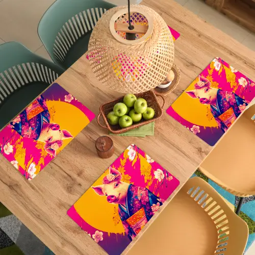 Varken - Bloemkroon - Kimono - Abstract Placemat vinyl groot -zzsfeer5_Kitchenyeah-website