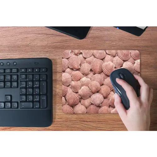 Schelpen - Patroon - Roze muismat rubber klein -toetsenbord
