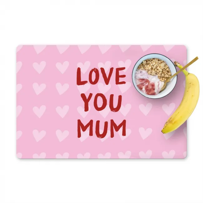 Love - Quote - Moeder - Rood Placemat vinyl groot -zzzproduct_Kitchenyeah-website