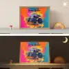 Monstertruck - Abstract - Verfspatten - Kleurrijk Light Box met batterij (Wandlamp kind) middel -sfeer3_kind