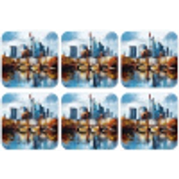 Bomen Frankfurt- Stad - Skyline - Brug onderzetter kurk middel -zkaufland3dotto