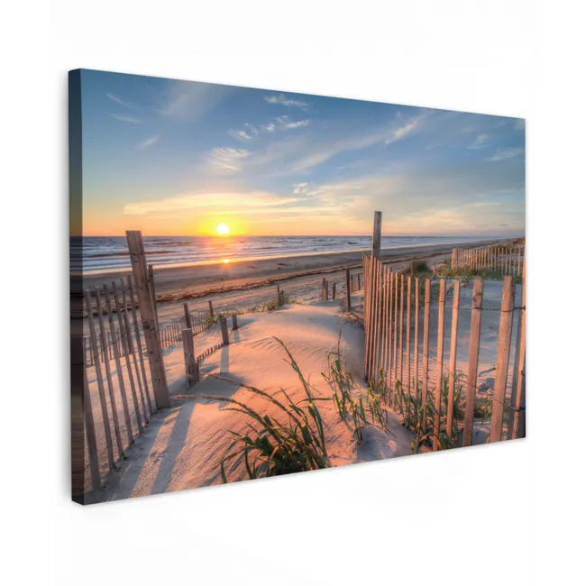 Duin - Zonsondergang - Strand - Planten - Zee canvas 2cm klein -z3d