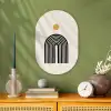 Minimalistisch - Zwarte boog - Gouden cirkel Wandcirkel Ovaal Forex klein -sfeer2