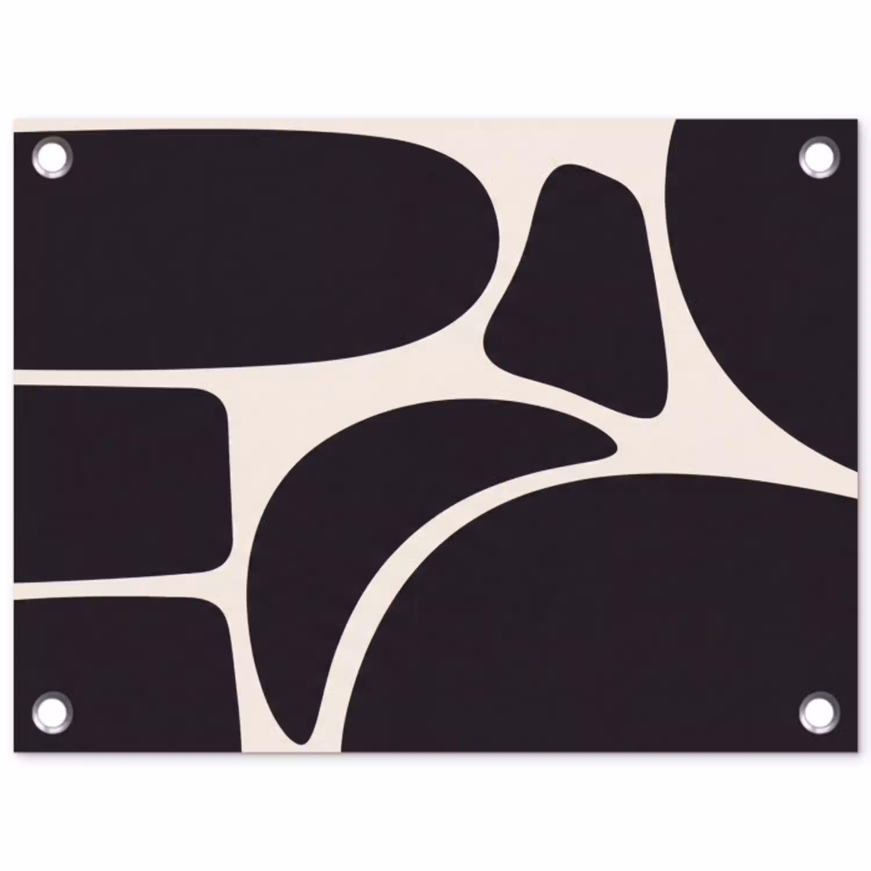Patroon - Organisch - Zwart tuinposter los doek klein -3d