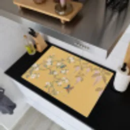 IJsvogels - Bloesem - Geel Inductie beschemer met haakjes klein -sfeer1